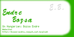 endre bozsa business card